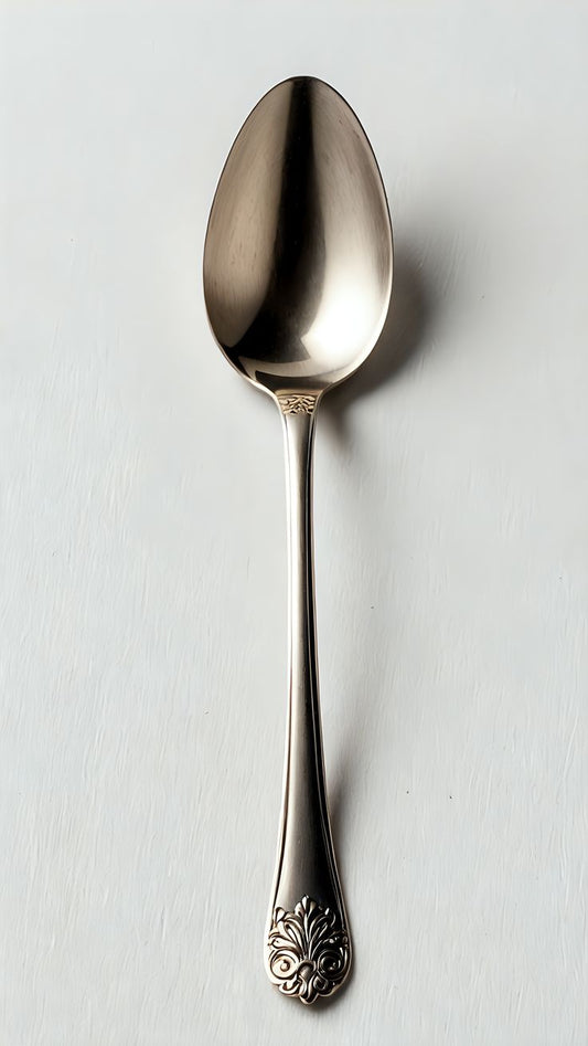 Metal spoon for preparing ORLIVA matcha collagen blend